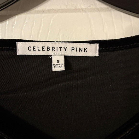 Celebrity Pink Black Velvet Bodysuit - Picture 2 of 3